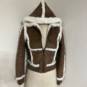 Original & Glamour Sherpa Faux Suede Jacket